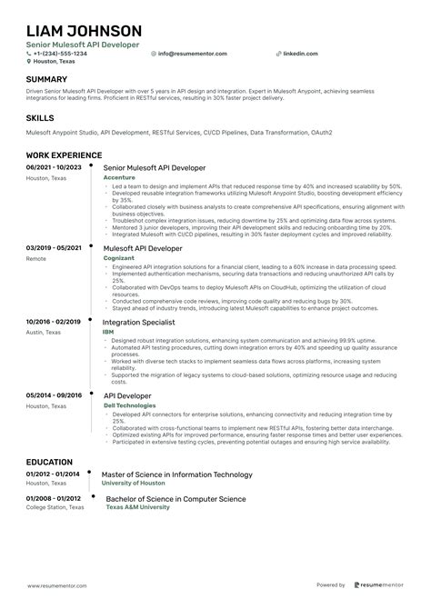 Image result for MuleSoft Developer Resume