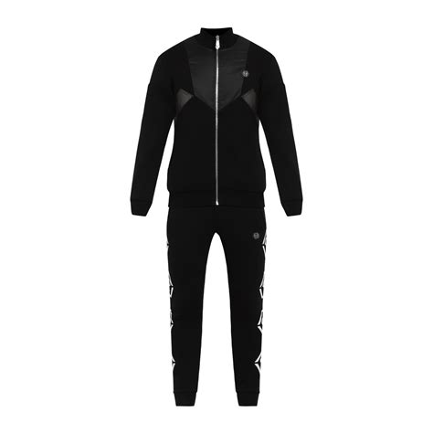 Buy Philipp Plein Men Black Nylon and Leather Patch Tracksuit for Men ...