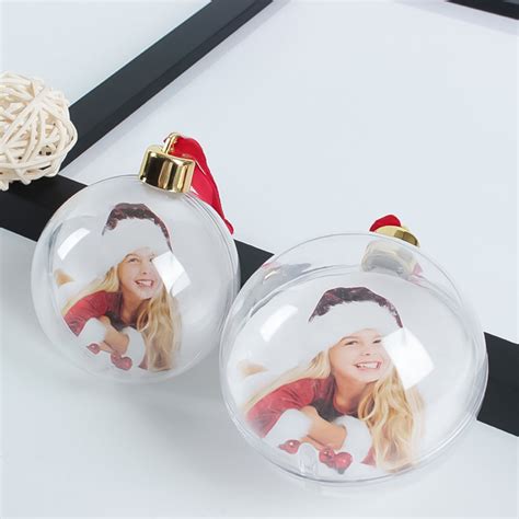 12 Pieces Photo Ornament Ball Picture Hanging Ornaments Clear Plastic ...