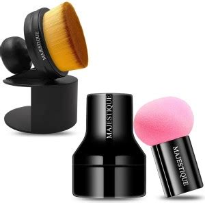MAJESTIQUE Mushroom Blender Beauty Foundation Sponge & Flat Round ...