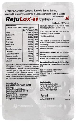 Rejulox T Tablet 10 - Uses, Side Effects, Dosage, Price | Truemeds