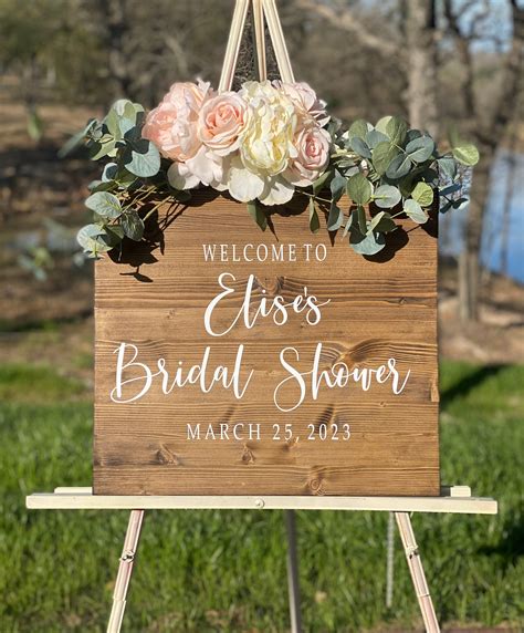 Bridal Shower Welcome Sign - - Rustic Wood Wedding Sign - Rustic ...