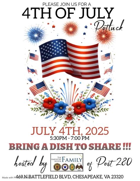 4th of July Potluck, 469 N Battlefield Blvd, Chesapeake, VA, United ...