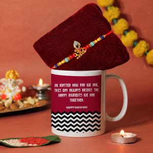 TIED RIBBONS Designer TR-RB23-RakhiMugCard-NK022 Assorted Rakhi, Mug ...
