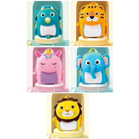 Animal Print Bagpack - Kids School Bag Soft Plush Backpacks Cartoon Bo ...