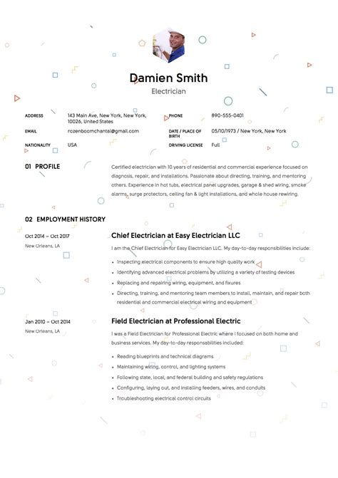 Guide: Electrician Resume Samples [+ 12 Examples ] | PDF & Word | 2019