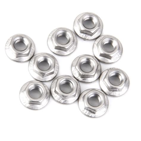 Imported 10Pcs A2 M5 Stainless Steel Metric Serrated Flange Nuts Fit ...