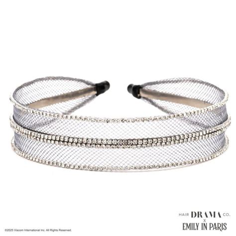 HDC x Emily in Paris Mesh Hair Band with Crystals - Grey – Hair Drama ...