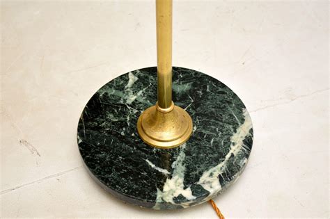 1930s Vintage Brass and Marble Floor Lamp For Sale at 1stDibs