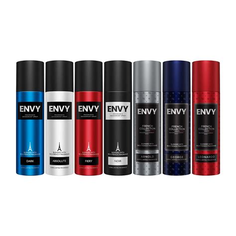 ENVY Pack of 7 Men's Deos (Absolute, Dark, Fiery -140ml + Noir, Arnold