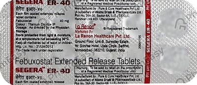 Segera Er 40 MG Tablet (10): Uses, Side Effects, Price & Dosage | PharmEasy