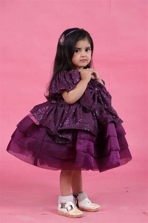 Multi-Layered Dress for girls with bow in the front – Pink Blue Mashup