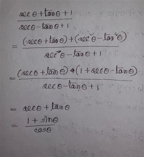 Prove that sec theta + tan theta +1/sec theta- tan theta +1 =1+sin ...