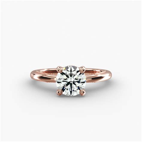 Lace Bridge Solitaire Plus Hidden Halo Diamond Engagement Ring in 14k ...