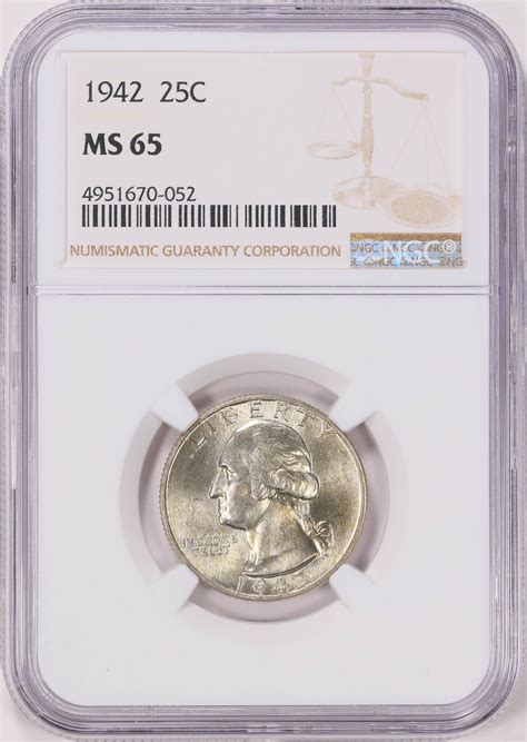 1942 Washington Quarter NGC MS-65 (Item 1761241) | GreatCollections ...