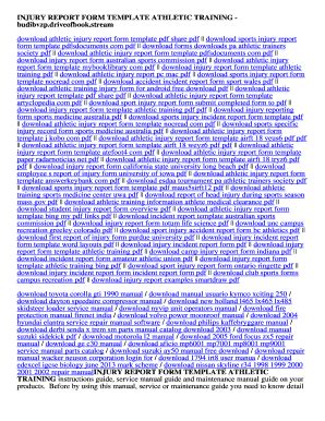 Athletic Training Injury Report Form Template - Blank Fillable Template ...