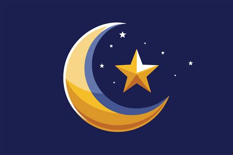 A stylized crescent moon and star, iconic symbols of Islam 44591126 ...