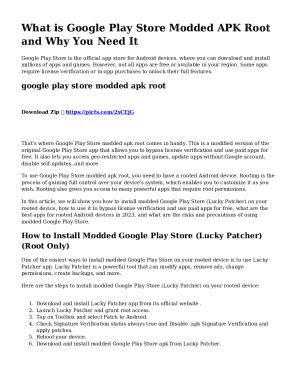 Fillable Online What is modded Google play store from lucky patcher? Is ...