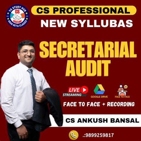 CS PROFESSIONAL F2F (NEW SYLLABUS) SECRETARIAL AUDIT – Classes Wallah