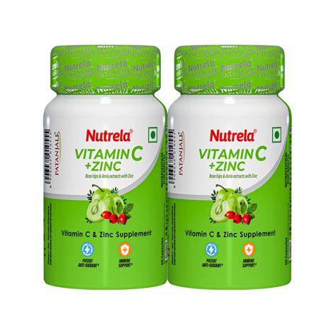 Buy Nutrela Vitamin C + Zinc 60 Tablets Pack of 2 | Nutrela ...