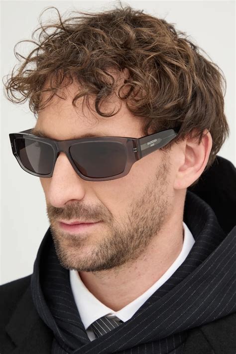 Balenciaga okulary przeciwsłoneczne męskie kolor szary BB0366S ...