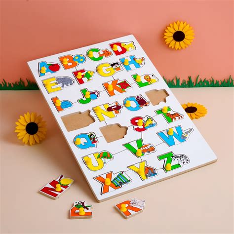 Buy Wooden Picture Educational Board for Kids - Alphabet Puzzle ...