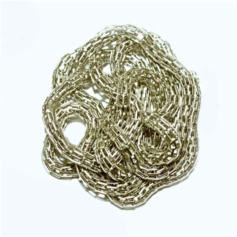 Metal Cylinder Shape Silver Color Chain & other embroidery materials ...