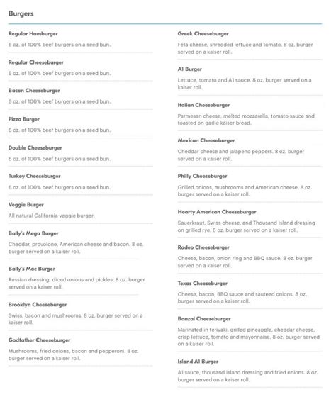 Bally's 2 Pizza Menu (Updated February 2026)