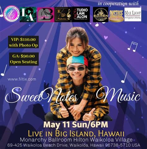SweetNotes Music Live in Hawaii, Hilton Waikoloa Village, 11 May 2025 ...
