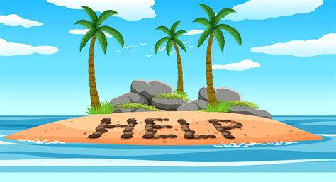 Help on tropical island 5181204 Vector Art at Vecteezy