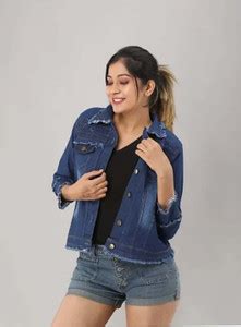 Geetanjali Creations Full Sleeve Washed Women Denim Jacket - Buy ...
