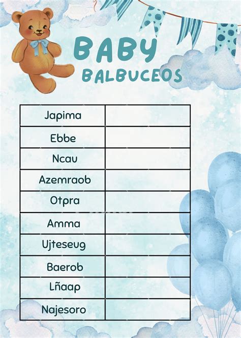 Juegos para baby shower plantillas para imprimir – Artofit