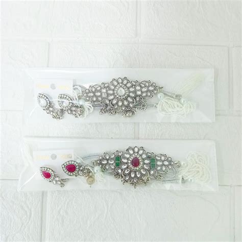 Di0145 Traditional Kundan Choker White Moti Necklace Set with Earrings ...