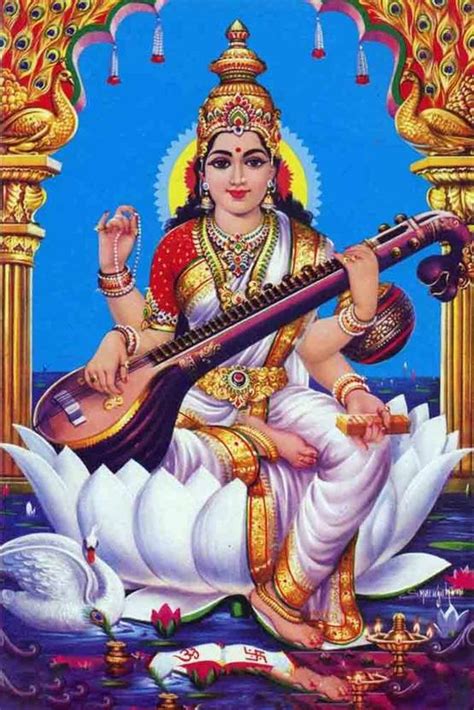 Maa Saraswati Waterproof Vinyl Sticker Poster || can1757-2 Fine Art ...