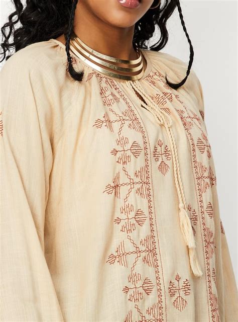 Buy Women Embroidered Tie-Up Neck Tunic Online at just Rs. 899.0 ...