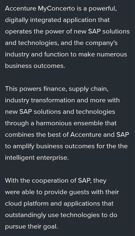A new Accenture client has implemented an enterprise platform and is ...
