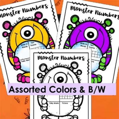 Monster Halloween Math Craft Addition Subtraction Practice Worksheets ...