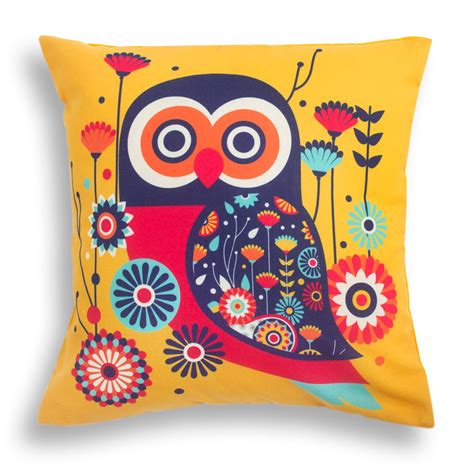 Buy Chumbak Paisley Owl 16" Cushion Cover Online