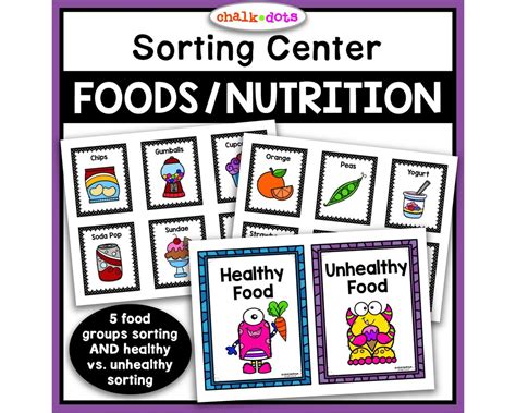 Buy Food Group Sorting, Healthy Vs. Unhealthy Food Sorting, Nutrition ...