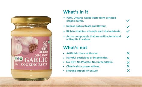 Pure & Sure Organic Garlic (Lehsun) Paste 150gm (Pack of 2) | 100% ...