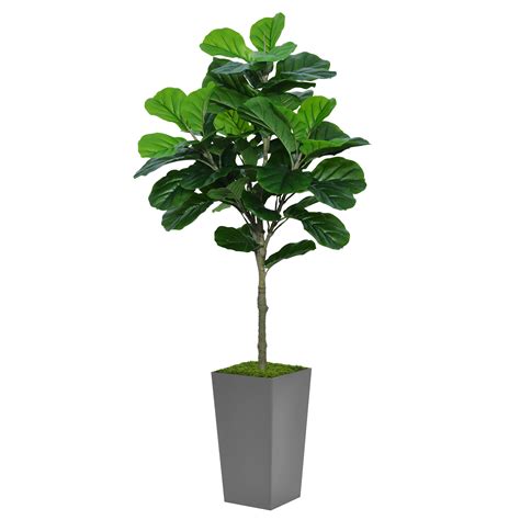 ASTIDY Fiddle Leaf Fig Tree Artificial 5FT - Faux Fiddle Leaf Fig Tree ...
