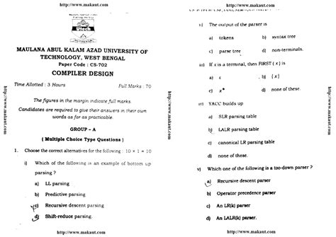 Btech cse 7 sem compiler design 2018 - Master of Computer Application ...