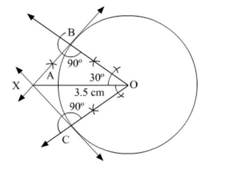 Draw two radii in a circle of radius 3.5cm such that angle between the ...