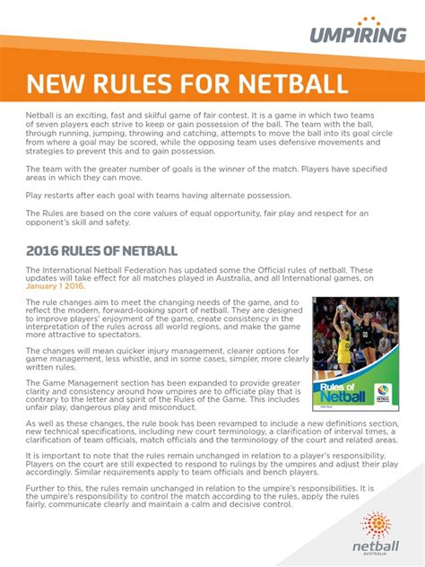 Image result for Netball Rules Code