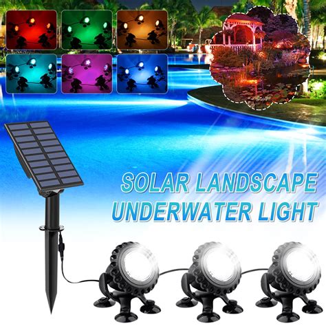 TERGAYEE Solar Pond Lights,LED Underwater Spotlights Color Changing ...