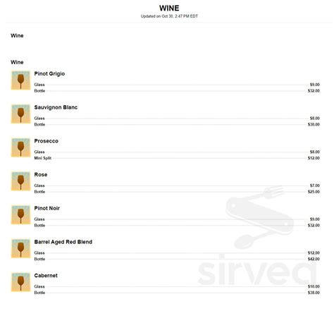 Southernside Brewing Co. menu in Greenville, South Carolina, USA