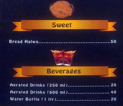 Menu at Biriyani Brothers, Chennai, No:55