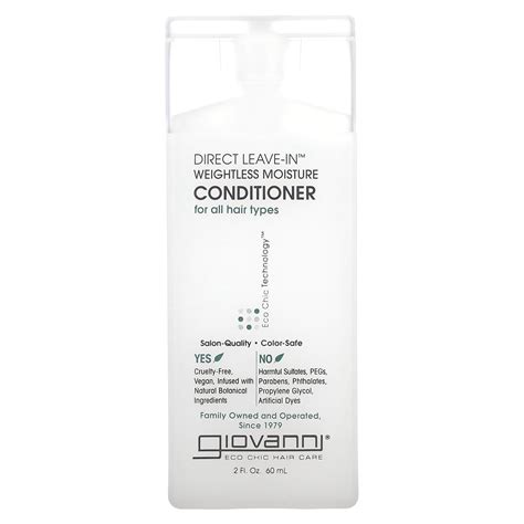 Giovanni, Direct Leave-In Weightless Moisture Conditioner, For All Hair ...