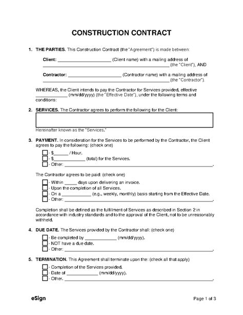 Construction-Contract - Page 1 of 3 CONSTRUCTION CONTRACT THE PARTIES ...
