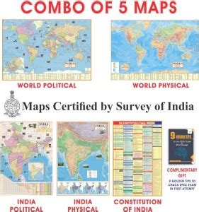 MAPS FOR UPSC (PACK OF 5 MAPS/CHART) COMPLIMENTARY GIFT | INDIAN ...